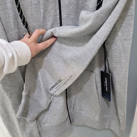 Kenneth Cole Men’s Zip Up Hoodie 2X Gray Full Zip Sweatshirt NWT Casual - Picture 6 of 11